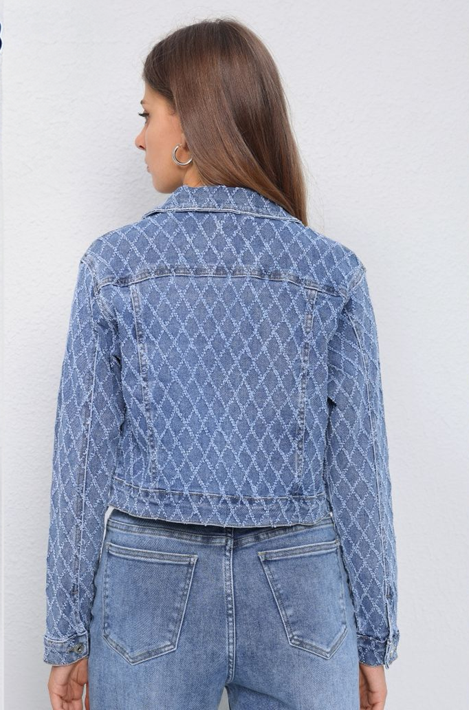 Diamond Stitch Denim Jacket